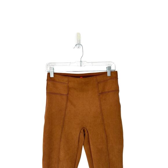 Spanx Brown Casual Pull On Stretch Slimming Faux Suede Leggings Size Medium - Picture 6 of 15